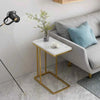 Lexus Side Table in Stainless Steel with Marble Top
