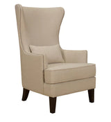 Volvo High Back Wing Chair In Silver Color - Luxe Maple