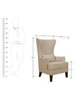 Volvo High Back Wing Chair In Silver Color - Luxe Maple